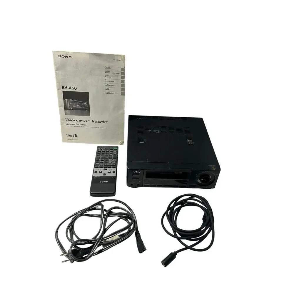Sony EV-A50 Video8 8mm VCR Video Cassette Recorder PARTS ONLY w/Manual +Remote